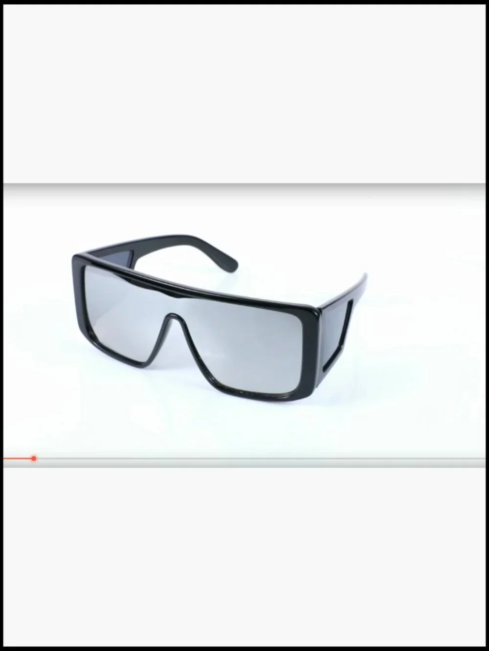 Rectangle Oversized Shield Sunglasses Futuristic Flat Top One Piece